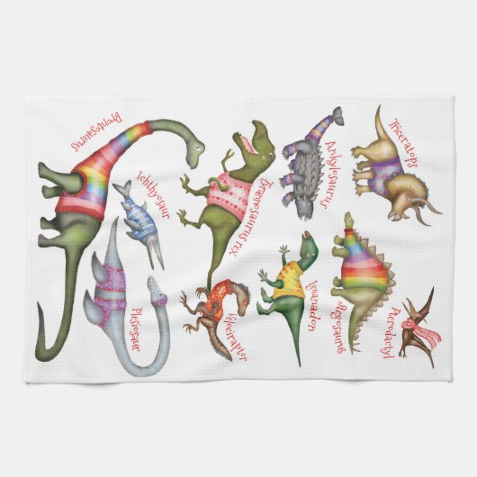 Fabulous Dinosaurier Teetuch Geschirrtuch (Horizontal)