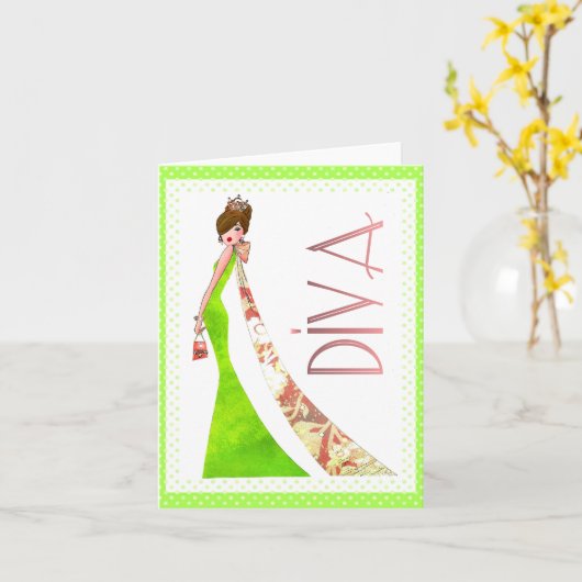 Fabulous Diva Notecards Karte (Gelbe Blume)