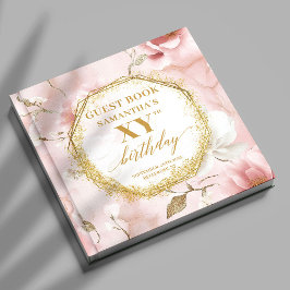 Fabulous Dusty Pink Ivory Gold Birthday Gästebuch