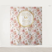 Fabulous Dusty Pink Ivory Gold Foto Stand Wandteppich (Vorderseite)