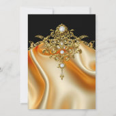 Fabulous Elegant 60. Geburtstag Seidengolden Diama Einladung (Rückseite)