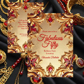 Fabulous Elegant Birthday Party Gold Red Gold Einladung