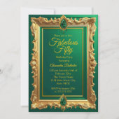 Fabulous Elegant Birthday Photo Emerald Green Gold Einladung (Vorderseite)