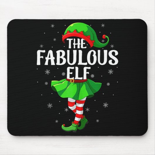 Fabulous Elf Christmas Girls Women Elf Squad Xmas  Mousepad (Vorne)