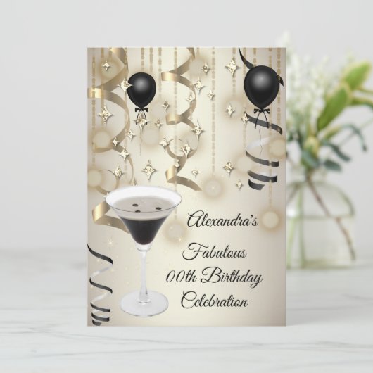 Fabulous Espresso Martini Cocktail Party Save The Date (Stehend Vorderseite)