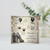 Fabulous Espresso Martini Heelses Party Save The Date (Stehend Vorderseite)