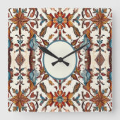 Fabulous Fall and Blue Quadratische Wanduhr (Vorderseite)