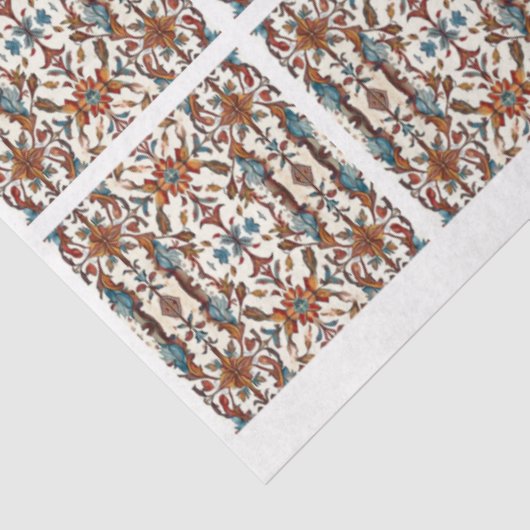 Fabulous Fall and Blue Tiled Decoupage Seidenpapier (Ausschnitt)