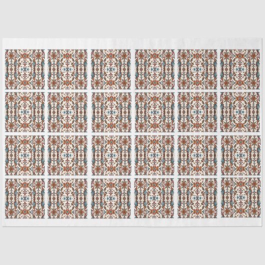 Fabulous Fall and Blue Tiled Decoupage Seidenpapier (Vorderseite)