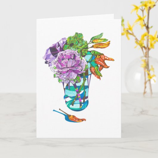 Fabulous Fall Vegetal Bouquet Karte (Gelbe Blume)