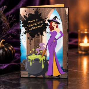 Fabulous Fashionista Hexe Frohes Halloween Karte