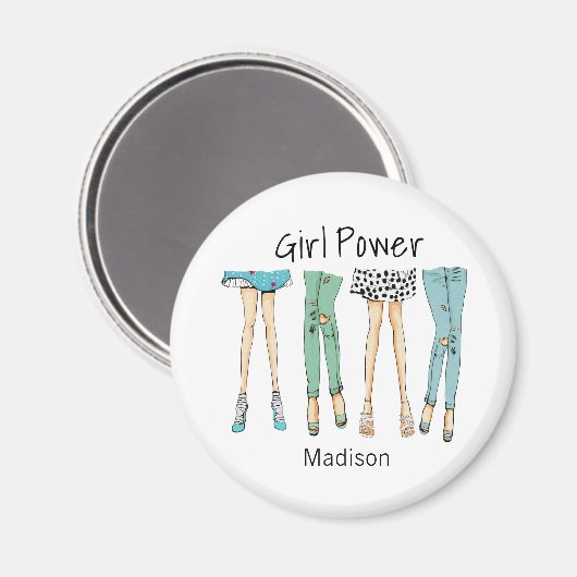 Fabulous Feet "Girl Power" Magnet (Vorderseite/Rückseite)