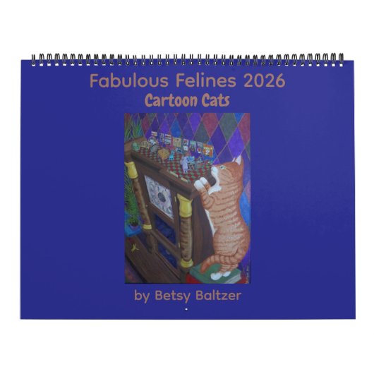 Fabulous Felines 2026 Cartoon Katzen Kalender (Titelbild)