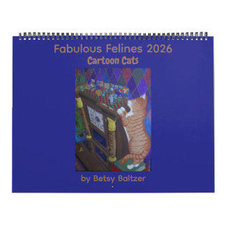 Fabulous Felines 2026 Cartoon Katzen Kalender
