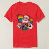 Fabulous Festive Que Rainbow Santa T-Shirt (Design vorne)