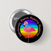 'Fabulous Fierce Flaming Flamingo' Preis Button (Vorne & Hinten)