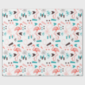 Fabulous Fifties Flamingos Geschenkpapier (Flach)