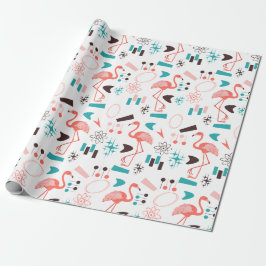 Fabulous Fifties Flamingos Geschenkpapier