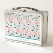 Fabulous Fifties Flamingos Metall Brotdose (Vorderseite)