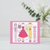 Fabulous Fifties: Marilyn Paper Doll Postcard Postkarte (Stehend Vorderseite)