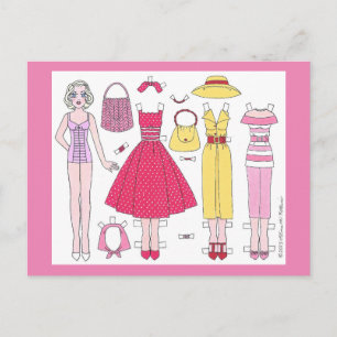 Fabulous Fifties: Marilyn Paper Doll Postcard Postkarte