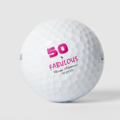 Fabulous Fifty Birthday Hers Personalisiert Golfball (Vorderseite)