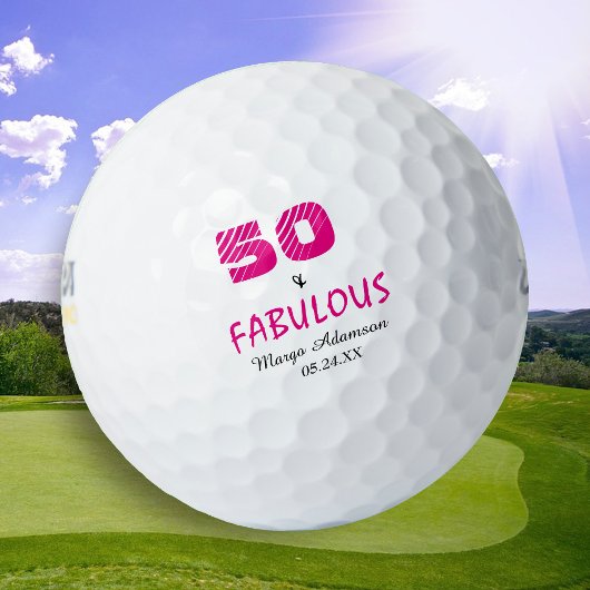 Fabulous Fifty Birthday Hers Personalisiert Golfball