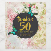 Fabulous Fifty Butterfells on Vintag Collage Weinetikett (Einzelnes Label)