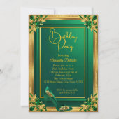 Fabulous Fifty Emerald Green Gold high Heel Gems Einladung (Vorderseite)