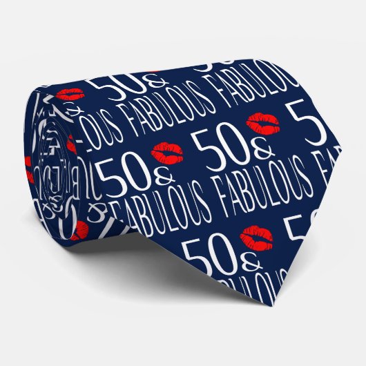 Fabulous Fifty Red Lips Krawatte (Gerollt)