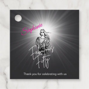 Fabulous Fifty Woman Black Sketch 50. Geburtstag Geschenkanhänger