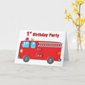Fabulous Fire Truck 1. Geburtstag Karte (Gelbe Blume)