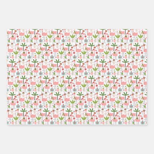 Fabulous Flamingling Christmas Fun Geschenkpapier Set (Vorderseite)