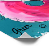 Fabulous Flamingo Bird Tropical Art Print Poster (Ecke)