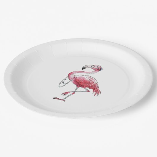 Fabulous Flamingo Pappteller (Schrägansicht)