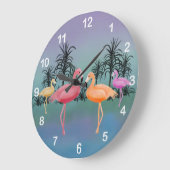 Fabulous Flamingos Clock Große Wanduhr (Winkel)