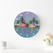 Fabulous Flamingos Clock Große Wanduhr (Zuhause)