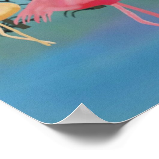 Fabulous Flamingos Print Poster (Ecke)