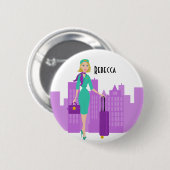 Fabulous Flight Attendant Button (Vorne & Hinten)