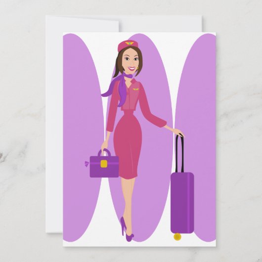 Fabulous Flight Attendant Einladung (Rückseite)