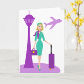 Fabulous Flight Attendant Karte (Gelbe Blume)