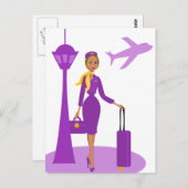 Fabulous Flight Attendant Postkarte (Vorne/Hinten)