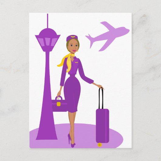 Fabulous Flight Attendant Postkarte (Vorderseite)