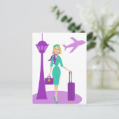 Fabulous Flight Attendant Postkarte (Stehend Vorderseite)