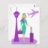 Fabulous Flight Attendant Postkarte (Vorne/Hinten)
