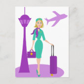 Fabulous Flight Attendant Postkarte (Vorderseite)