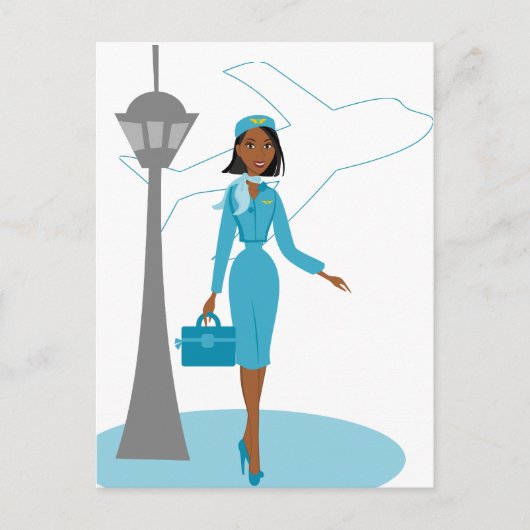 Fabulous Flight Attendant Postkarte (Vorderseite)