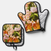 Fabulous Florals Ofenhandschuh & Topflappen-Set (Vorderseite/Rückseite)