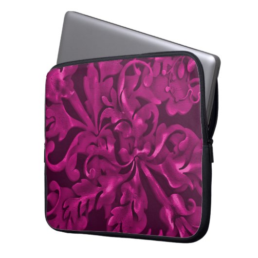 Fabulous Foliage Magenta Laptopschutzhülle (Vorderseite Links)