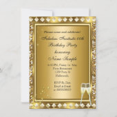 Fabulous Foto Gold Glitz Glam Hollywood Geburtstag Einladung (Rückseite)